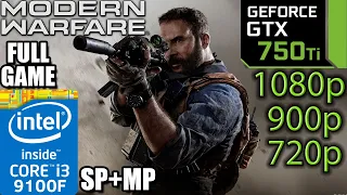 Call Of Duty Modern Warfare 2019 - GTX 750 ti - i3 9100f - Performance Benchmark PC - SP + MP