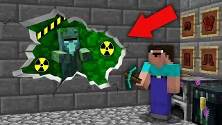 Minecraft NOOB vs PRO : NOOB FOUND THIS RADIOACTIVE ROOM IN VILLAGER HOUSE! Challenge 100% trolling