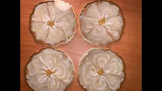 WOW 🤩 Successful 3-D resin metallic flower coasters