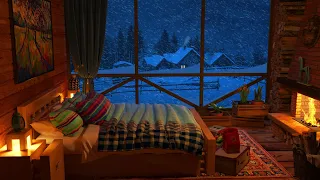 Sommeil profond avec des bruits de blizzard et de cheminée | Ambiance hivernale cosy