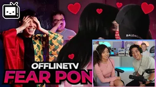 Pokimane and Kevin Reacts to OFFLINETV FEAR PONG CHALLENGE 3