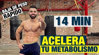 Cardio HIIT Acelera Tu Metabolismo (14 MIN) Rutina En Casa Para Bajar de Peso RAPIDO