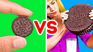 DIY GIANT FOOD VS MINIATURE FOOD || Crazy Food Hacks And Polymer Clay Ideas