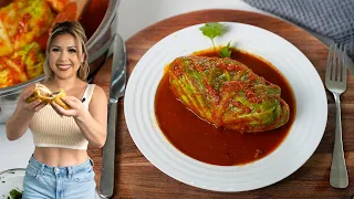 Enjoy the BEST EVER CHEESY BEEFY STUFFED CABBAGE ROLLS With NO REGRETS, Extremely DELICIOUS!!!!