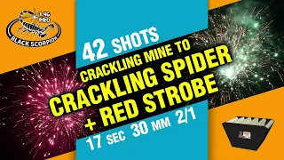CLA14005 CRACKLING MINE+CRACKLING SPIDER+RED STROBE   42 SHOTS FAN SHAPE