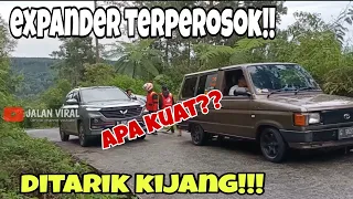 expander ditarik kijang lama, saat terperosok di tanjakan krakalan jalur bawang-dieng