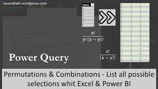 Power Query - Permutations & Combinations - List all possible selections with Excel & Power BI