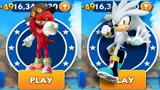 Sonic Dash - Hunter Knuckles  VS Silver Sonic _ Movie Sonic vs All Bosses Zazz Eggman