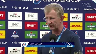 Leo Cullen reacts to defeat in the Heineken Champions Cup final.