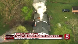 Family Of 3 Escapes Hermitage House Fire