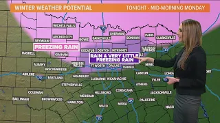 DFW Weather: Chances for freezing rain starting Sunday night