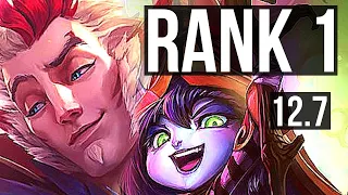 RAKAN & Jinx vs LULU & Zeri (SUP) | Rank 1, Rank 1 Rakan, 3/0/7 | KR Challenger | 12.7