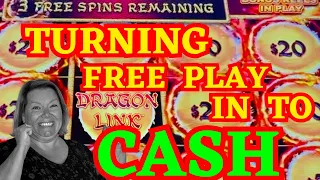 HOW I TURNED MY FREE PLAY INTO CASH ON HIGH LIMIT BETS on Dragon link slot machine