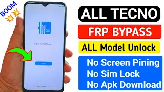 2024 All Tecno Android 11 / 12 Frp Bypass | Unlock Google Ac - Apps Not Opening Solution Without PC