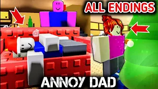 Roblox Annoy Dad New Year Update All Endings | Annoy Dad All Endings New Update