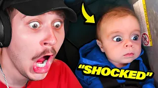 lil bro can't believe what he's seeing...