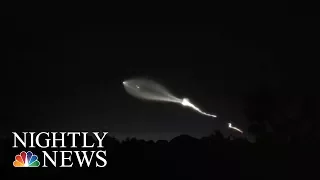 SpaceX Launch Lights Up The Night Sky | NBC Nightly News