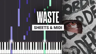 Waste - Kxllswxtch - Piano Tutorial - Sheet Music & MIDI