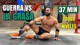 Cardio HIIT Guerra vs La Grasa (37 Minutos) Rutina Divertida Para Hacer en Casa Sin Equipo