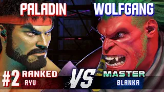 SF6 ▰ PALADIN (#2 Ranked Ryu) vs WOLFGANG (Blanka) ▰ High Level Gameplay