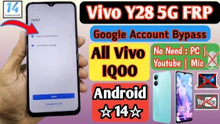 Vivo Y28 5G FRP Bypass Android 14 | VIVO Frp New Solution 2024 | Without PC