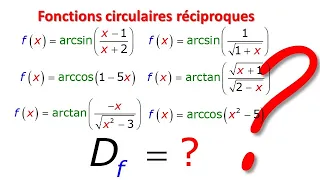 DOMAINE DE DEFINITION DES FONCTIONS CIRCULAIRE RECIPROQUE ARCSIN ARCCOS ARCTAN