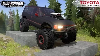 Spintires: MudRunner - TOYOTA LAND CRUSHER BC With Powerful Engine On Trial Track