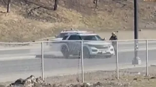 Wild chase in Canada sees police trying to catch suspect on a scooter