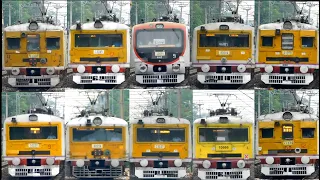 [17 in 1] Amazing multicolored different model EMU local trains at Palta Station I Kolkata Trains