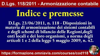 Armonizzazione (D.Lgs 118/2011) - Art. 00 - Indice e premesse (3/8/2023)