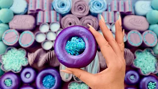 ASMR Crushing soap boxes with glitter and starch | Peeling off the film | Baking soda crunchy |