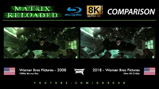 Blu-ray Versus - The Matrix Reloaded (2008 vs 2018) 8K ULTRA HD Comparison