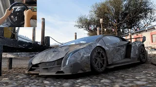 Rebuilding Lamborghini Veneno (1100 HP) - Forza Horizon 5 | Thrustmaster T300RS Gameplay