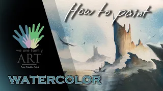 How to paint fantasy  watercolor landscape