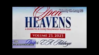 Open Heavens Wednesday 11th January, 2023