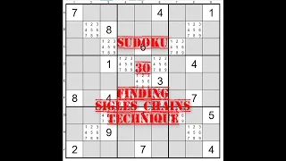 30 Sudoku Finding Singles Chains Technique