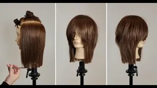 Clase de corte: Tutorial creativo de corte de pelo Bob para mujeres | Layers & Creative bob Haircut