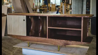 Building a Mid-Century Modern Media Credenza with Tambour