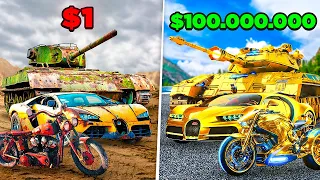 $1 vs $100,000,000 en GTA 5 !!🤑💰(Película)