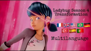 Miraculous | Multilanguage: Ladybug Season 4 Transformation - 🇫🇷🇬🇧🇺🇸🇧🇷🇩🇪🇹🇷🇪🇸🇵🇹