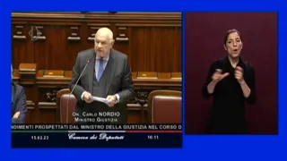 Informativa urgente del Governo sul caso Cospito, l'intervento del ministro Carlo Nordio alla Camera