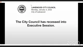 City Council Meeting of January 3, 2022