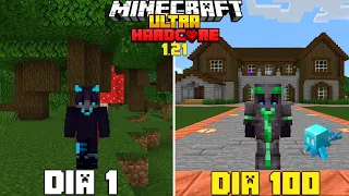 SOBREVIVÍ 100 Días en MINECRAFT ULTRA HARDCORE 1.21 en un BOSQUE OSCURO