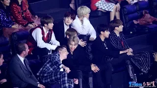 181106 방탄소년단 BTS 찰리푸스 Charlie Puth 리액션 Reaction 4K 직캠 @ 지니뮤직어워드 by Spinel