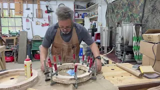 Stack Gluing & Turning Wood Drum Hoops