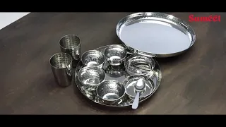SUMEET Stainless Steel Royal Dinner Set ( 12 Pieces, Silver)