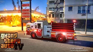 Grand Theft Auto IV - FDLC/FDNY - Day 42 with the fire department! (GTA 4 MODS) #TBT