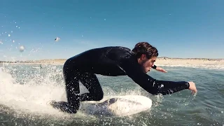 GOPRO HERO 6: Longboard surf in North sea (240fps)