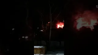 Пожар в переулке Советском в Благовещенске