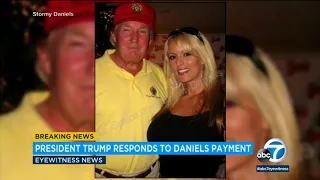 Trump says 'retainer' to lawyer covered Stormy Daniels hush money payment I ABC7